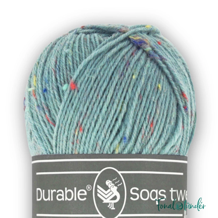 Durable Soqs Tweed 2134 Vintage Green - fakózöld gyapjú zoknifonal - wool socks yarn
