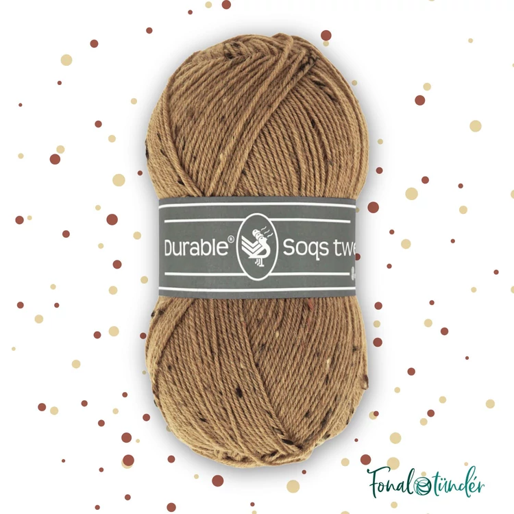 Durable Soqs Tweed 2218 Hazelnut - mogyoró barna gyapjú zoknifonal - wool socks yarn