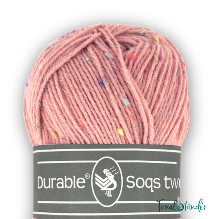Durable Soqs Tweed 225 Vintage pink - fakó rózsaszín gyapjú zoknifonal - wool socks yarn