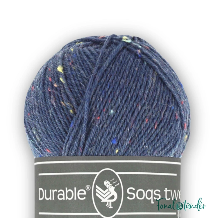 Durable Soqs Tweed 288 Fiesta Fusion - sötétkék gyapjú zoknifonal - wool socks yarn