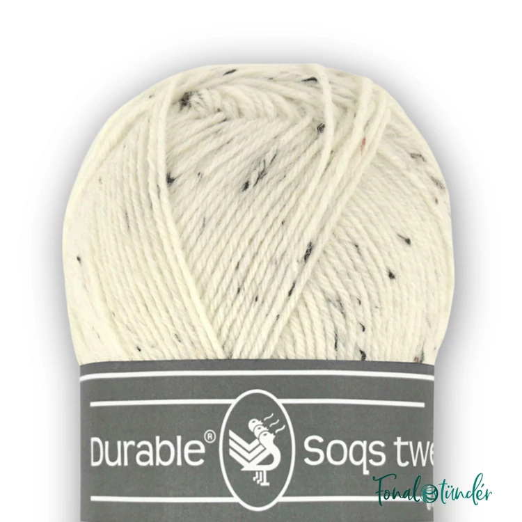 Durable Soqs Tweed 326 Ivory - törtfehér gyapjú zoknifonal - wool socks yarn