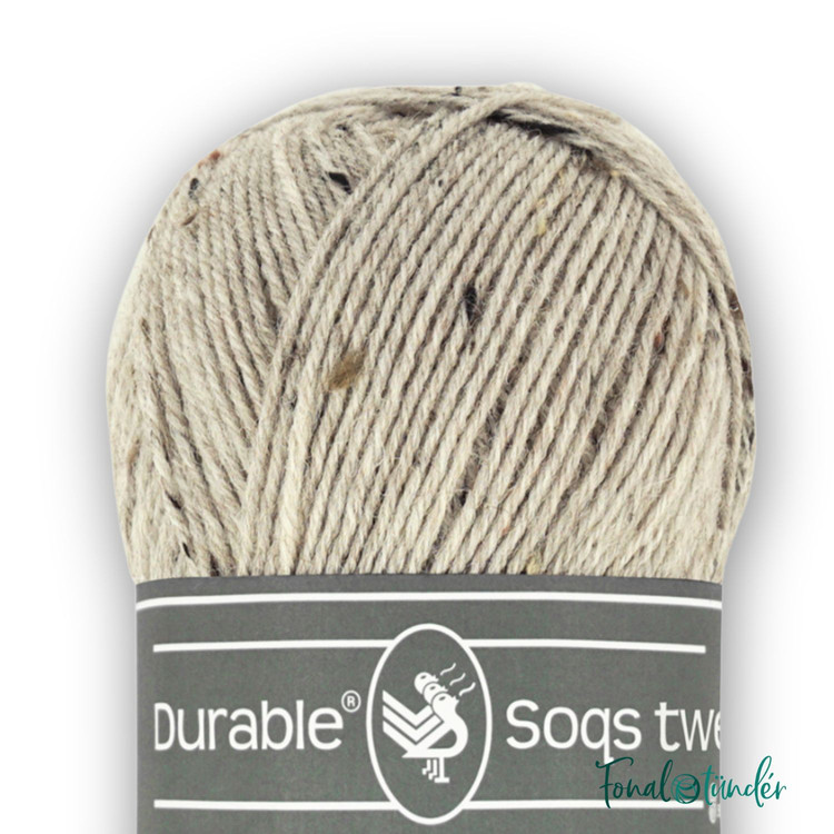 Durable Soqs Tweed 344 Samba Spins - drapp gyapjú zoknifonal Durable Soqs Tweed 344 Samba Spins - drapp gyapjú zoknifonal