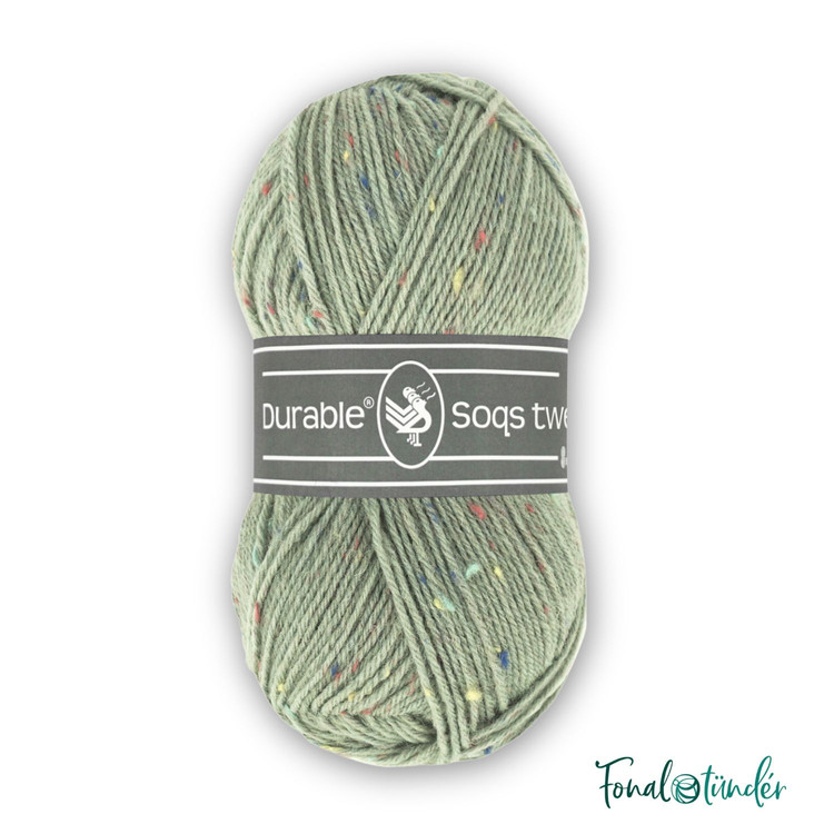 Durable Soqs Tweed 402 Seagrass - fakó zöld gyapjú zoknifonal