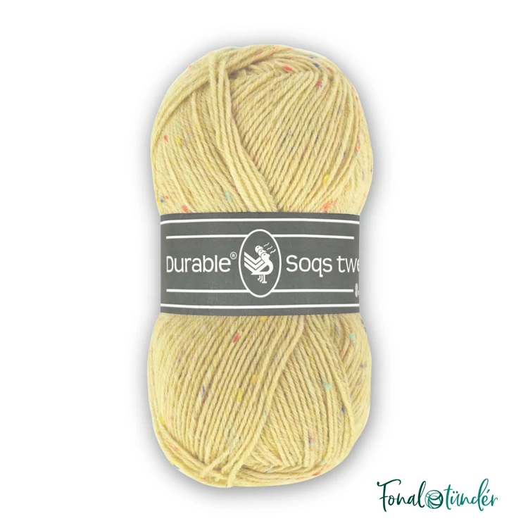Durable Soqs Tweed 409 Bleached Sand- fakósárga gyapjú zoknifonal - yellow wool socks yarn