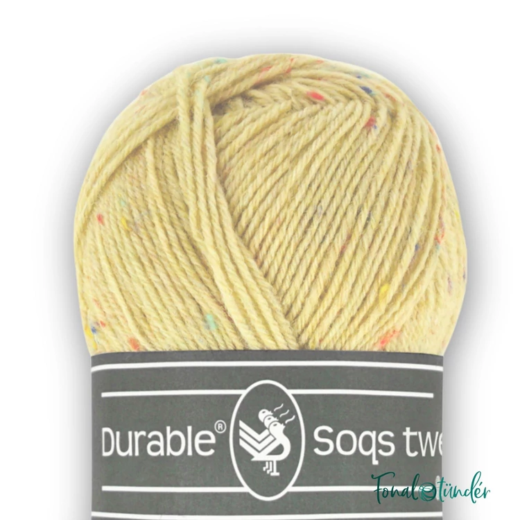 Durable Soqs Tweed 409 Bleached Sand- fakósárga gyapjú zoknifonal - yellow wool socks yarn