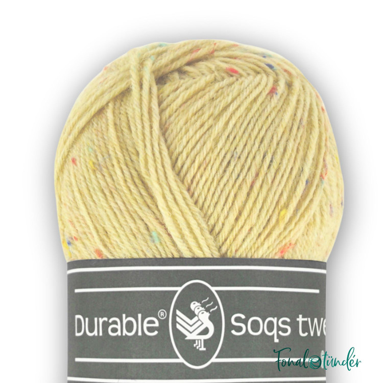 Durable Soqs Tweed 409 Bleached Sand - sárga gyapjú zoknifonal Durable Soqs Tweed 409 Bleached Sand - sárga gyapjú zoknifonal