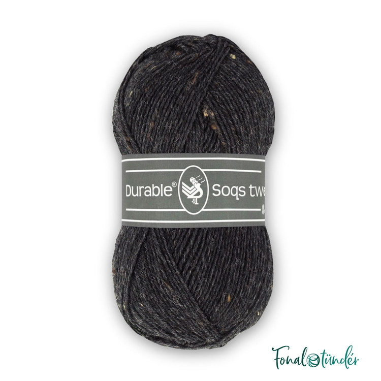 Durable Soqs Tweed 412 Phantom - fekete gyapjú zoknifonal