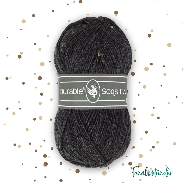 Durable Soqs Tweed 412 Phantom - fekete gyapjú zoknifonal - black wool socks yarn