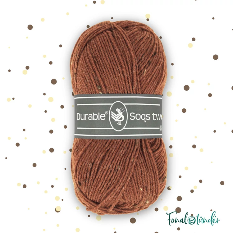 Durable Soqs Tweed 417 Bombay Brown - barna gyapjú zoknifonal - wool socks yarn