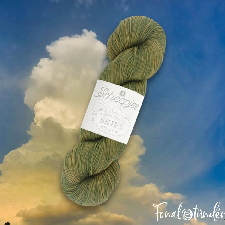 Scheepjes Skies Light 116 Cumulonimbus - green cotton yarn - zöld fonal
