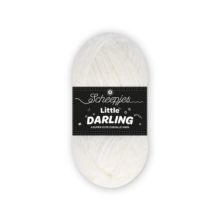 Scheepjes Little Darling 401 Ice Bear - chenille yarn - fehér zsenília fonal