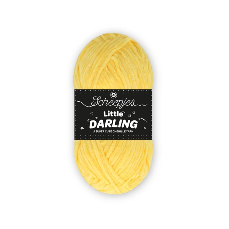 Scheepjes Little Darling 402 Bumble Bee - chenille yarn - sárga zsenília fonal