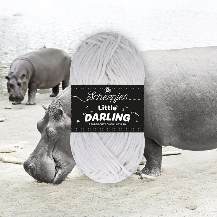 Scheepjes Little Darling 423 Hippo - chenille yarn - szürke zsenília fonal