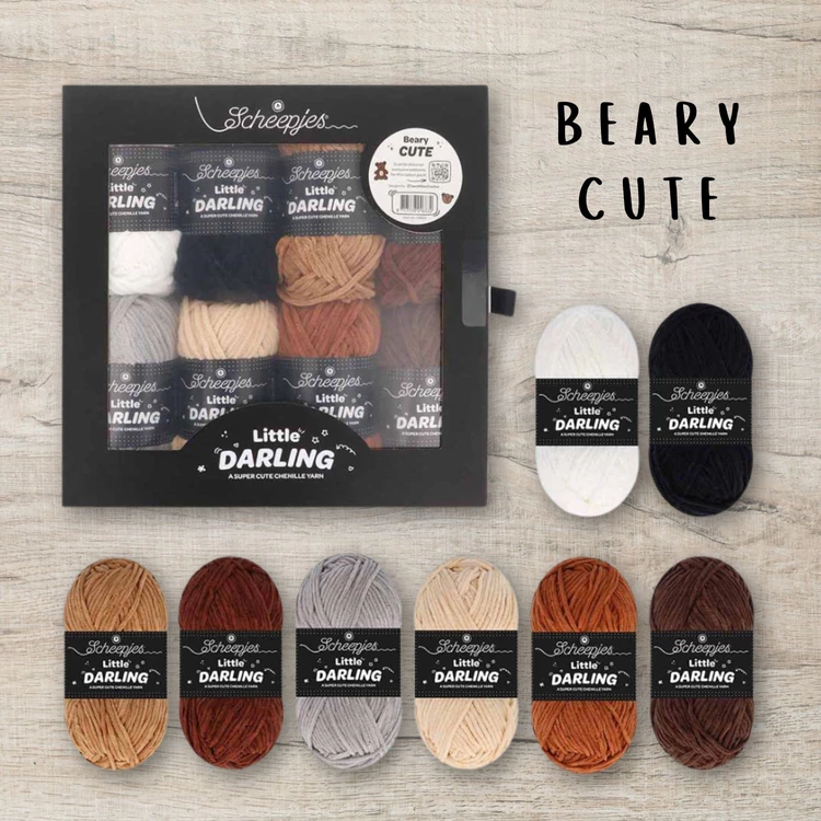 Scheepjes Little Darlin Beary Cute Yarn Pack - 8 gombolyag fonal  - 8 balls of yarn