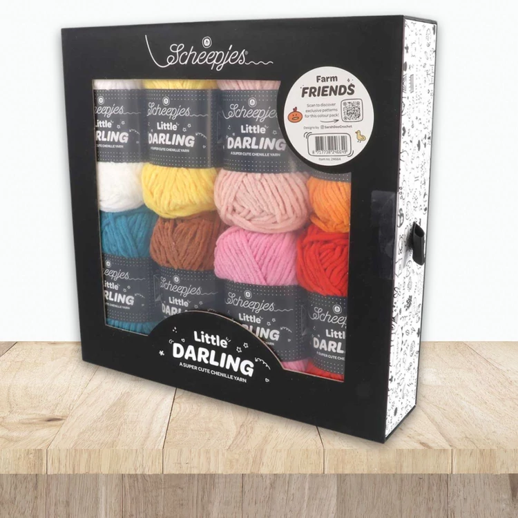 Scheepjes Little Darlin Farm Friends Yarn Pack - 8 gombolyag fonal  - 8 balls of yarn