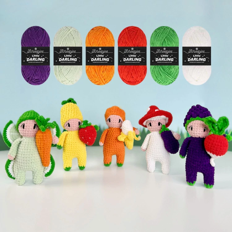 Scheepjes Little Darlin Veggie Patch Yarn Pack - 8 gombolyag fonal  - 8 balls of yarn