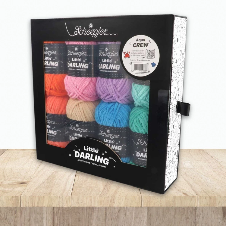 Scheepjes Little Darlin Aqua Crew Yarn Pack - 8 gombolyag fonal  - 8 balls of yarn