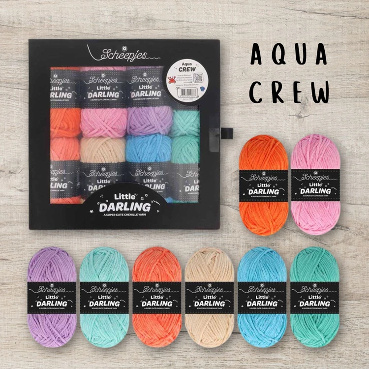 Scheepjes Little Darlin Aqua Crew Yarn Pack - 8 gombolyag fonal  - 8 balls of yarn