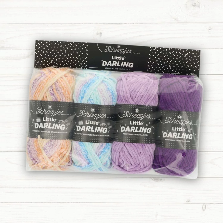 Scheepjes Little Darling Lollipop Lane - chenille yarn pack - zsenília fonal csomag