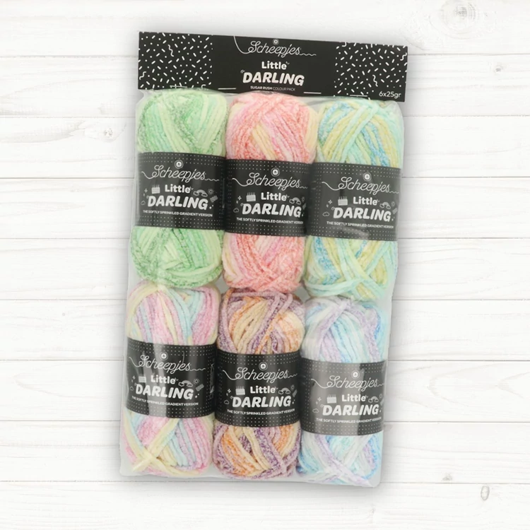 Scheepjes Little Darling Sugar Rush - chenille yarn pack - zsenília fonal csomag