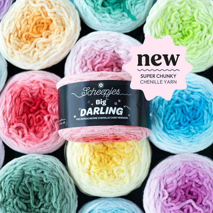 Scheepjes Big Darling 432 Stingray - gradient chenille yarn - türkiz színátmenetes zsenília fonal