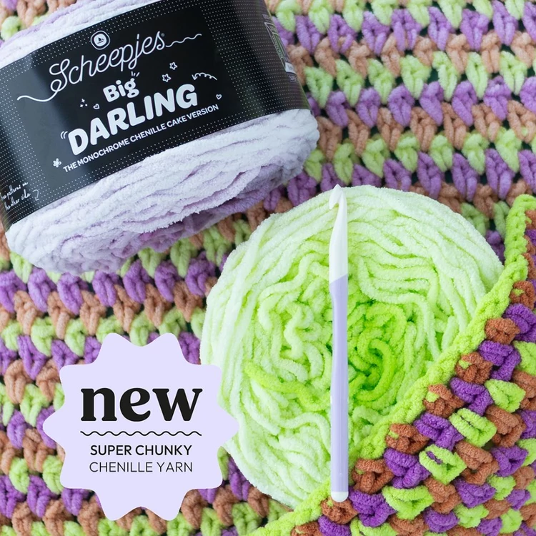 Scheepjes Big Darling 432 Stingray - gradient chenille yarn - türkiz színátmenetes zsenília fonal