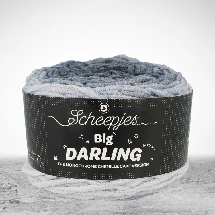 Scheepjes Big Darling 410 Panda - gradient chenille yarn - színátmenetes zsenília fonal