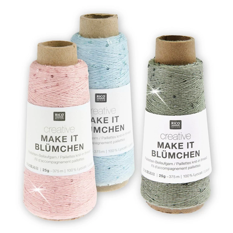 Creative Make It Blümchen 019 Silver - flitteres ezüst szürke fonal