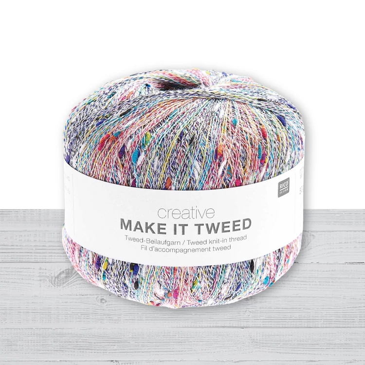 Rico - Make it Tweed - 001 Multicolor  - sokszínű kreatív tweed kiegészítő fonal
