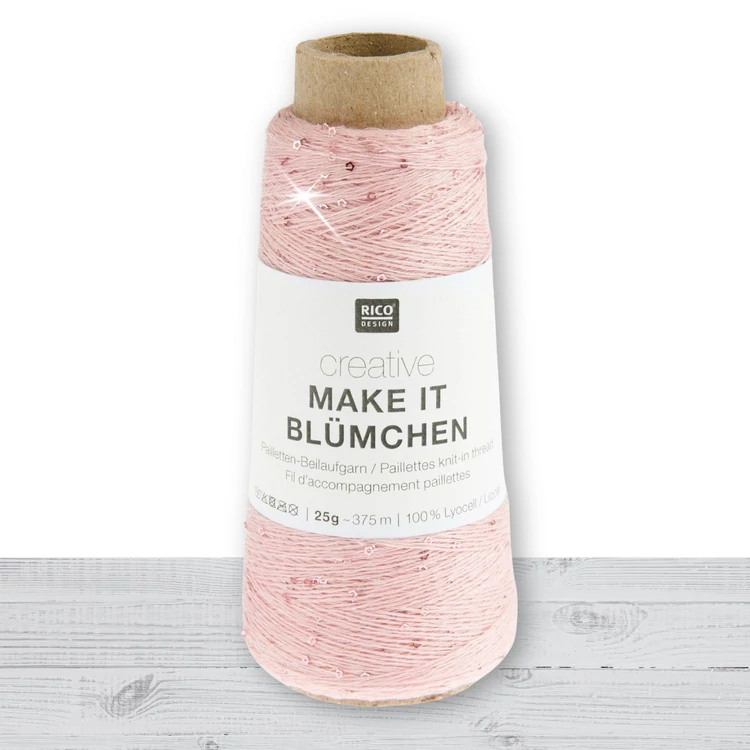 Creative Make It Blümchen 001 Pink - flitteres rózsaszín fonal