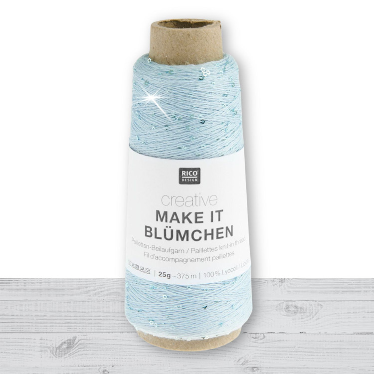 Rico Make it Blümchen - 003 Aqua - flitteres kreatív fonal