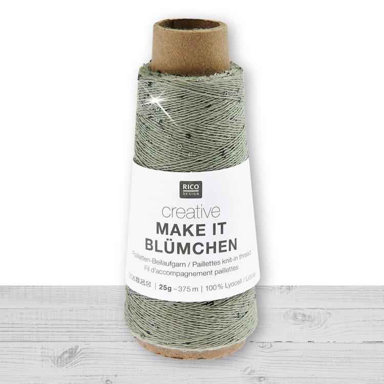Rico Make it Blümchen - 019 Silver - flitteres kreatív fonal