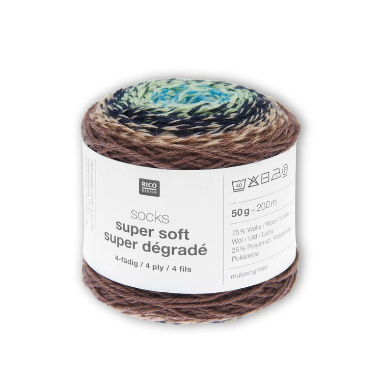 Rico Socks Degrade - 004 Ethno - wool sock yarn - színátmenetes zokni fonal