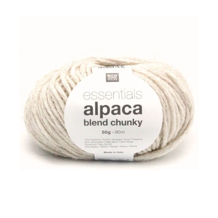 Rico Alpaca Chunky - 001 Cream - wool based yarn - krémfehér gyapjú fonal 