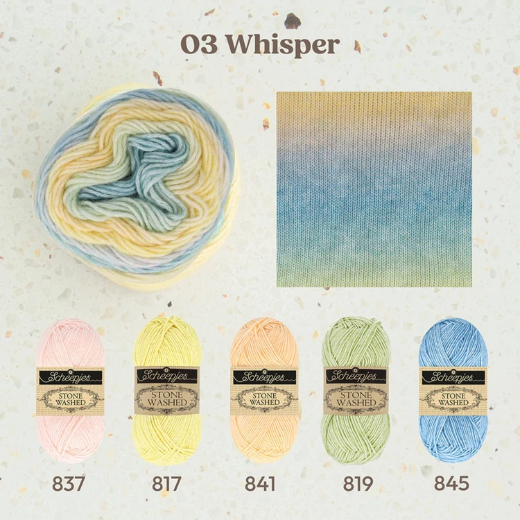Scheepjes Stone Washed Flow 03 Whisper - színátmenetes fonal