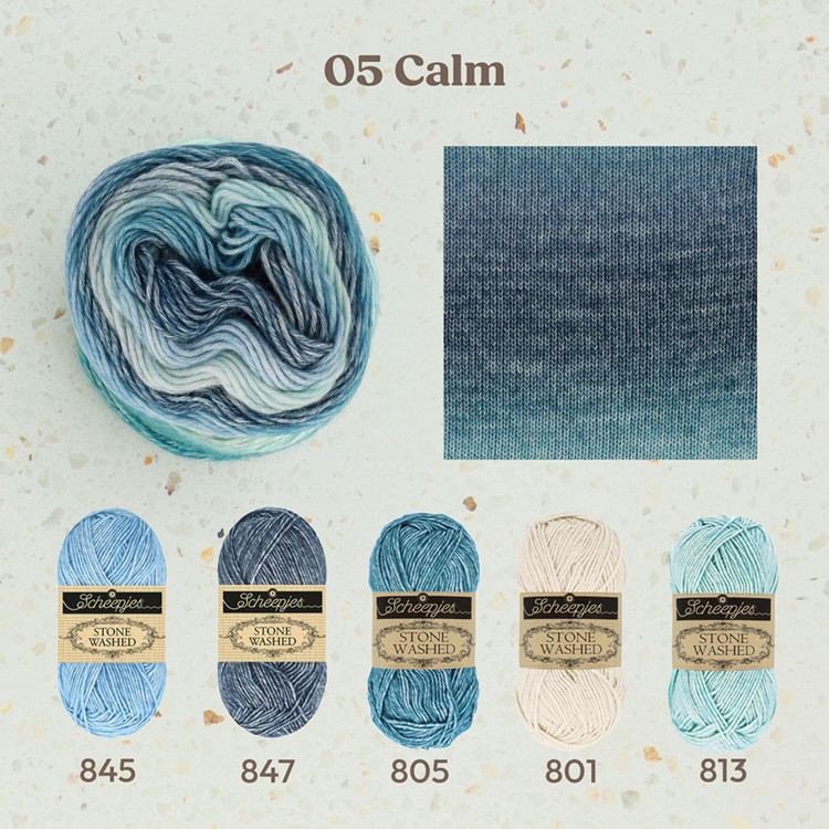 Scheepjes Stone Washed Flow - 05 Calm - színátmenetes fonal