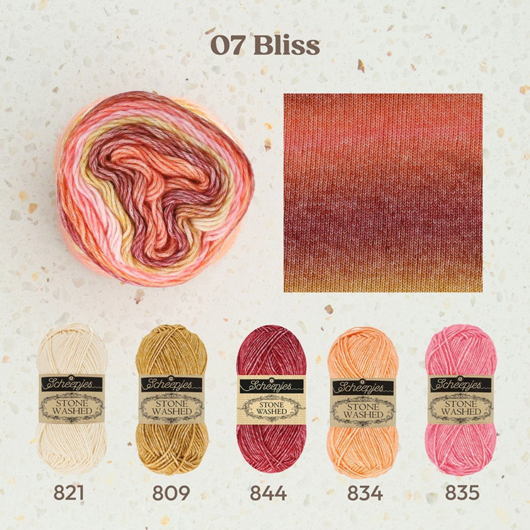 Scheepjes Stone Washed Flow - 07 Bliss - színátmenetes fonal