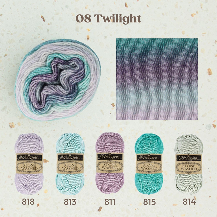 Scheepjes Stone Washed Flow - 13 Tranquility - színátmenetes fonal