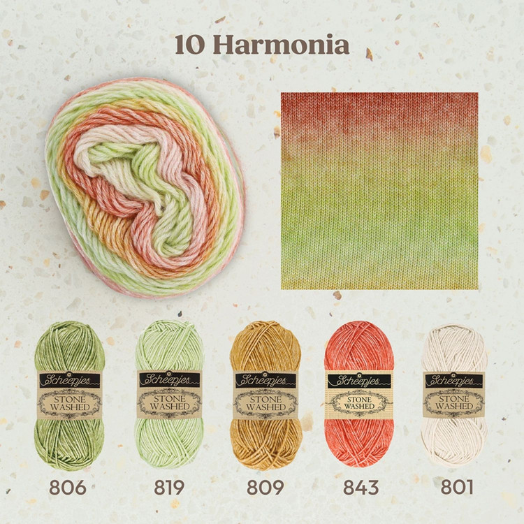 Scheepjes Stone Washed Flow - 10 Harmonia - színátmenetes fonal