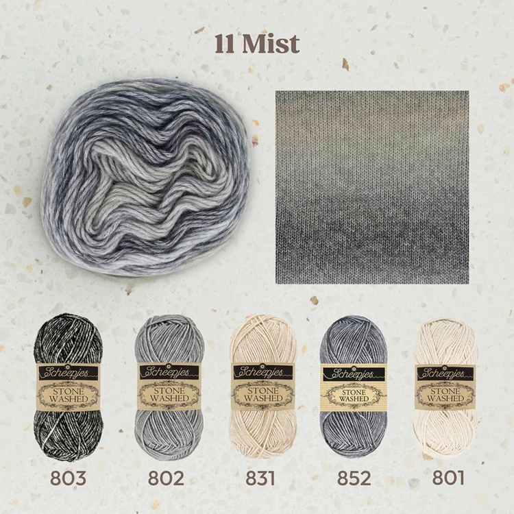 Scheepjes Stone Washed Flow 11 Mist - színátmenetes fonal