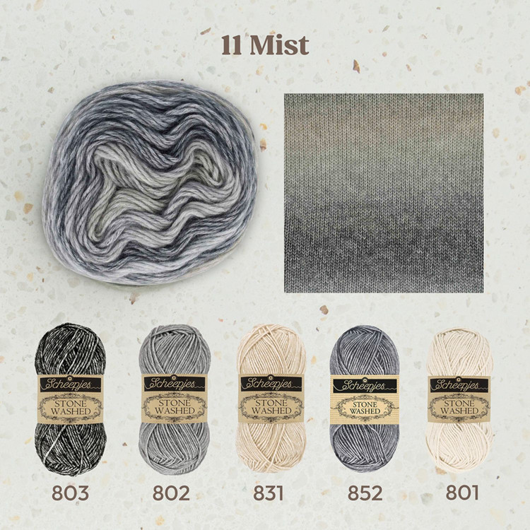 Scheepjes Stone Washed Flow - 11 Mist - színátmenetes fonal