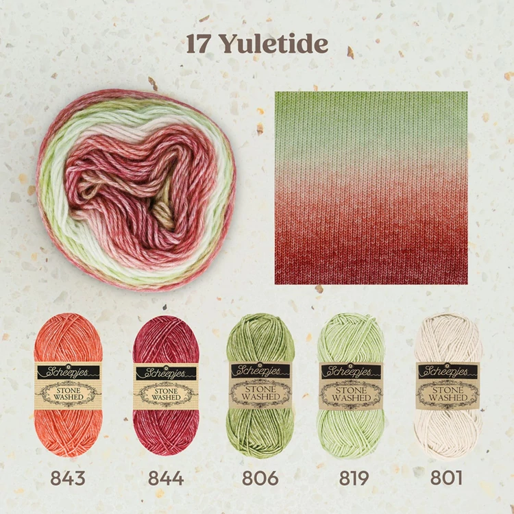 Scheepjes Stone Washed Flow 17 Yuletide - színátmenetes fonal
