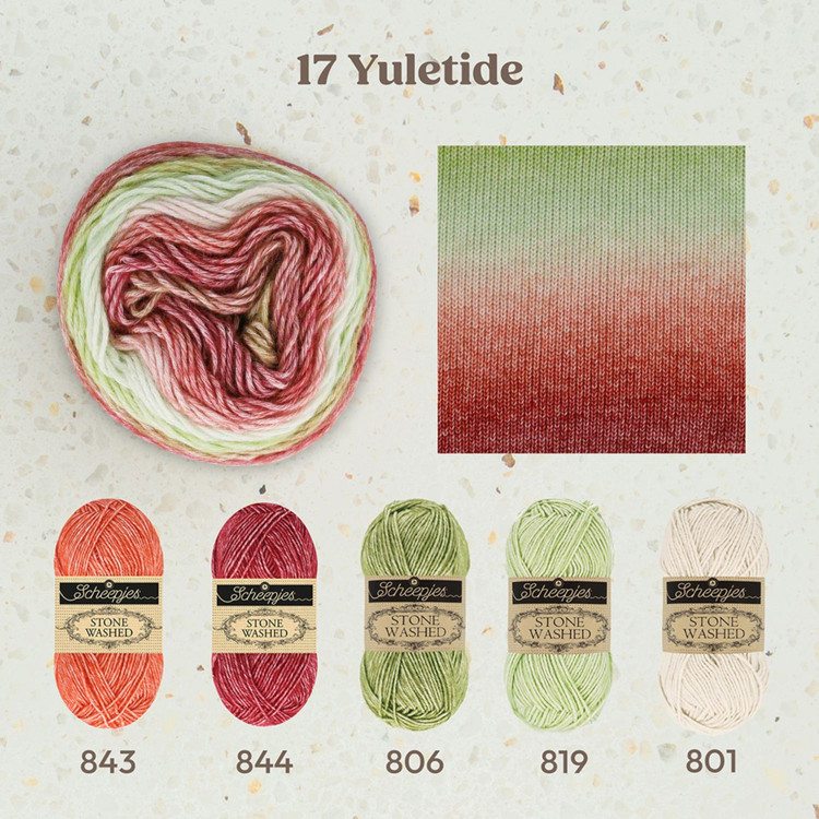 Scheepjes Stone Washed Flow - 17 Yuletide - színátmenetes fonal