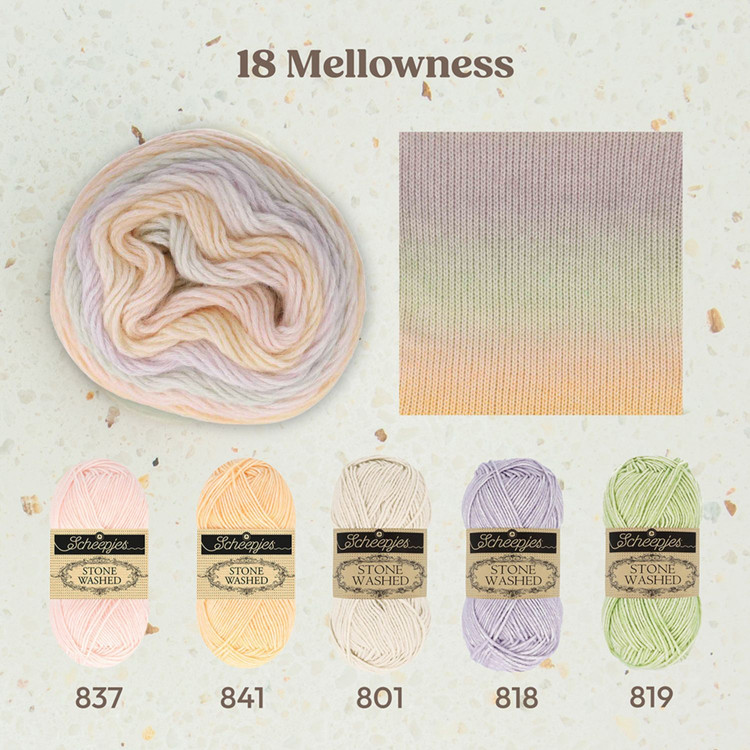 Scheepjes Stone Washed Flow - 18 Mellowness - színátmenetes fonal