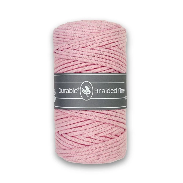 Durable Braided Fine 203 Light Pink cotton cord - rózsaszín zsinórfonal - 3mm