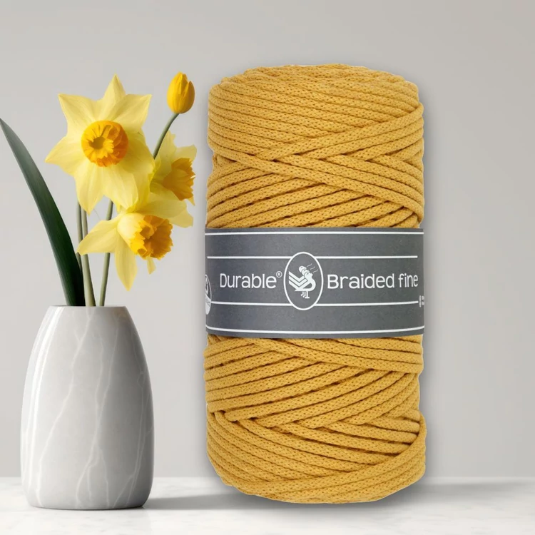 Durable Braided Fine 2211 Curry cotton cord - sárga zsinórfonal - 3mm