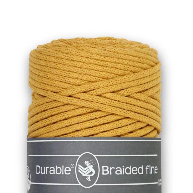 Durable Braided Fine 2211 Curry cotton cord - sárga zsinórfonal - 3mm