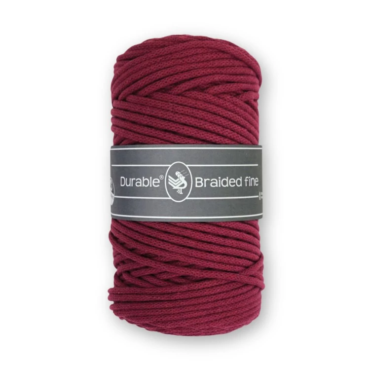 Durable Braided Fine 222 Bordeaux cotton cord - bordó zsinórfonal - 3mm