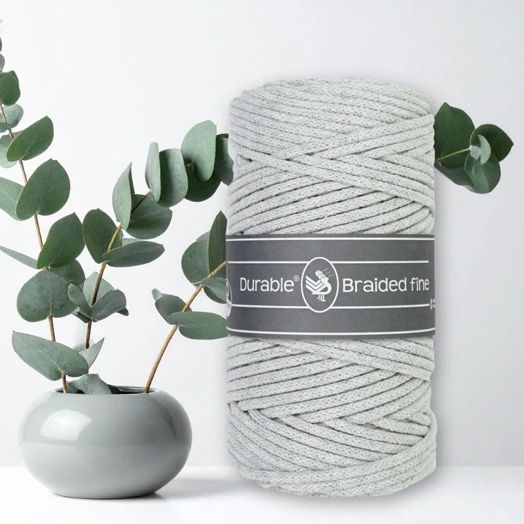 Durable Braided Fine 2228 Silver Gray cotton cord - szürke zsinórfonal - 3mm