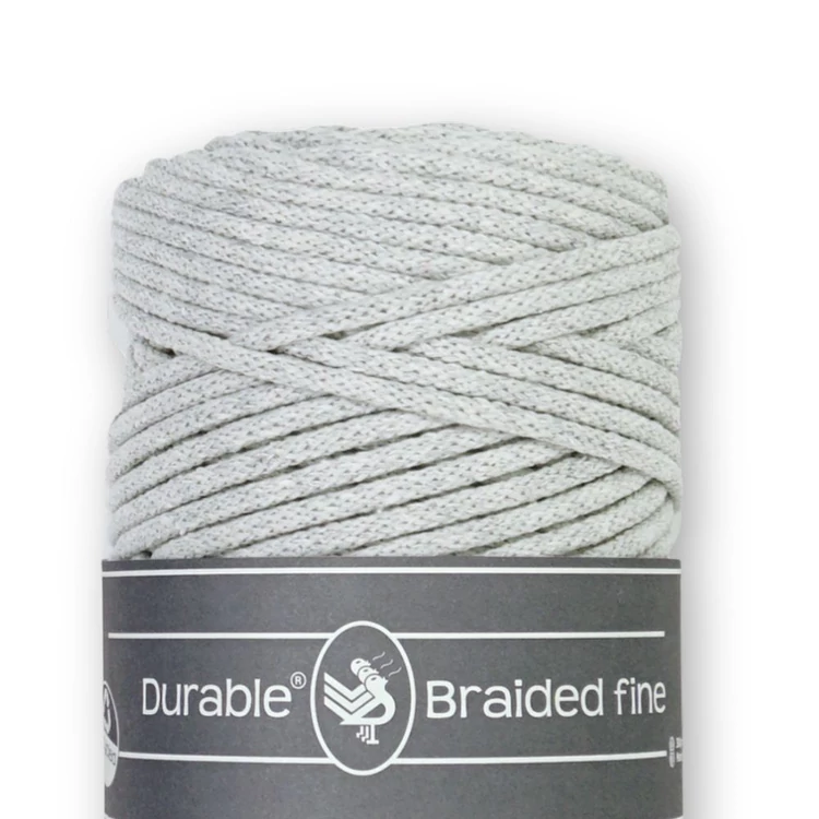 Durable Braided Fine 2228 Silver Gray cotton cord - szürke zsinórfonal - 3mm
